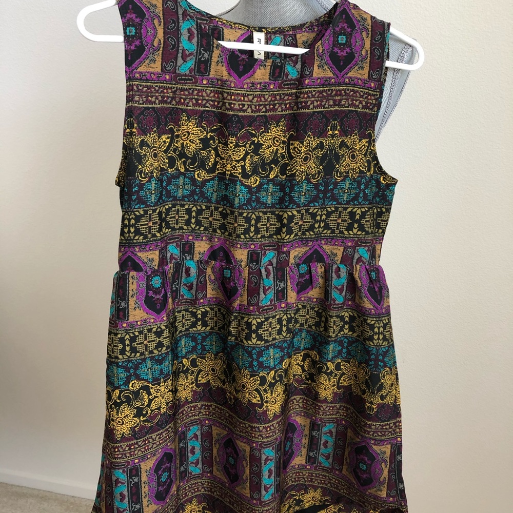 RVCA Tribal Print Dress with Cut Out